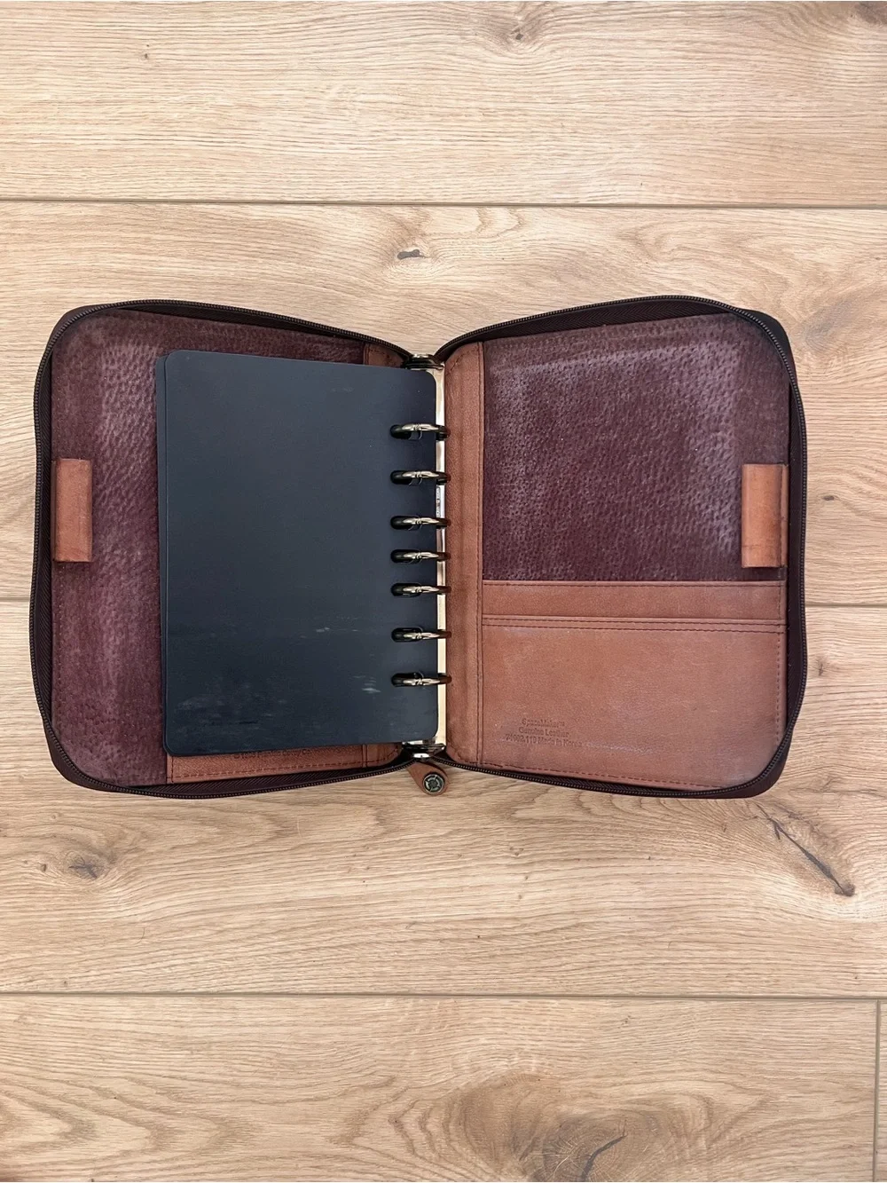 Franklin Covey Leather Zip Folio Organizer - Brown